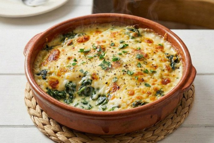Spinach Gratin With Bechamel Sauce
