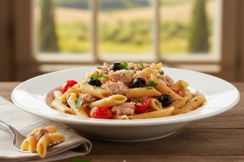 Ton Balıklı Makarna Salatası