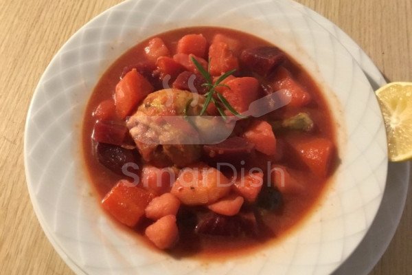 Boiled Chicken With Vegetables