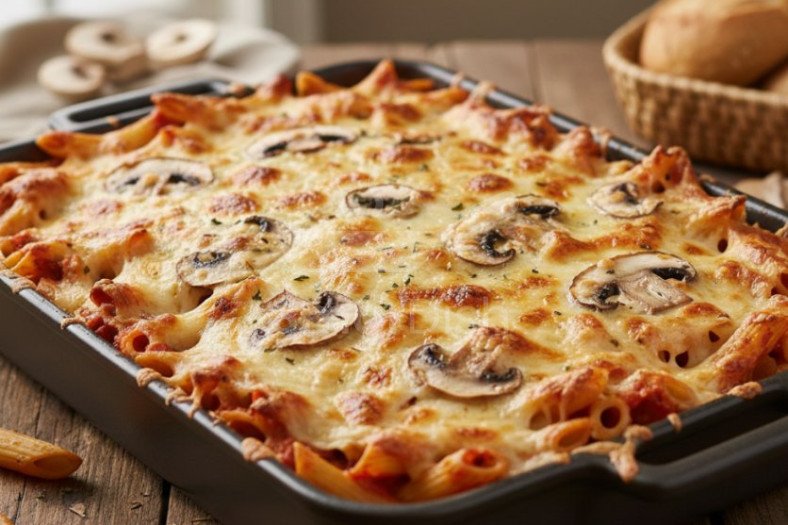Oven Pasta With Mushrooms
